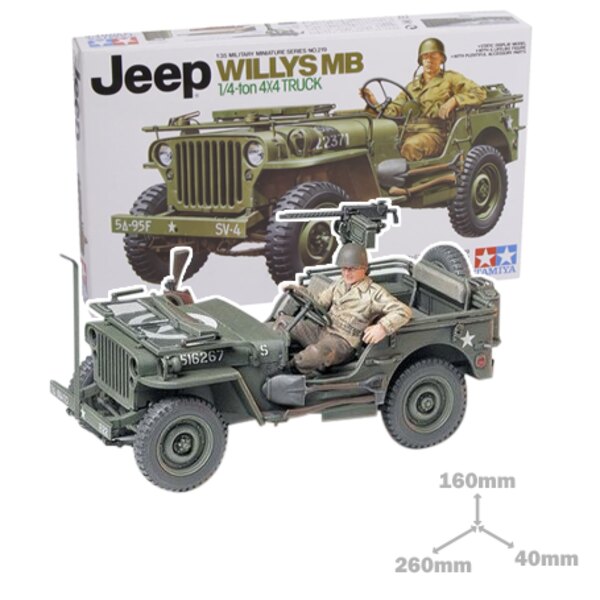 Willys MB J eep mit Fahrer & den Abziehbildern für 5 Versionen Willys MB J eep mit Fahrer & den Abziehbildern für 5 Versionen