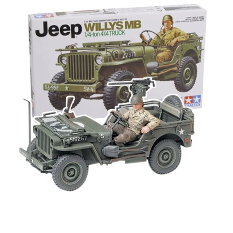 Willys MB J eep mit Fahrer & den Abziehbildern für 5 Versionen