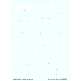Allied White ID Stars 3 styles with or without outline circle in 9 sizes