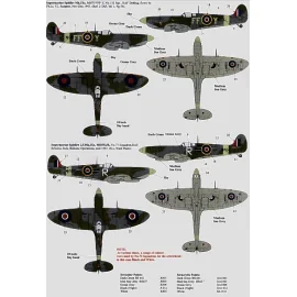 Reprinted. Supermarine Spitfire Mk.IX (4) IX.c MK805 SH-B 64 Sqn Flt.Lt Tony Cooper `Peter John 3 RAF Harrowbeer July 1944 MH73