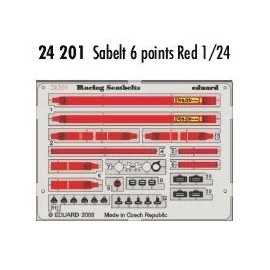 Sabelt 6 Punkte Rote Sicherheitsgurte in Farben vorgemalt!