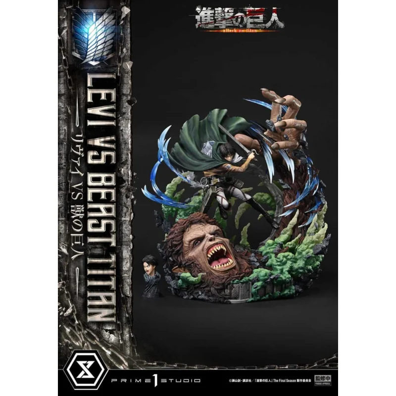 P1SUPMAOT-02 Attack on Titan - Ultimate Premium Masterline Series 1/4 Levi Versus Beast Titan 73 cm
