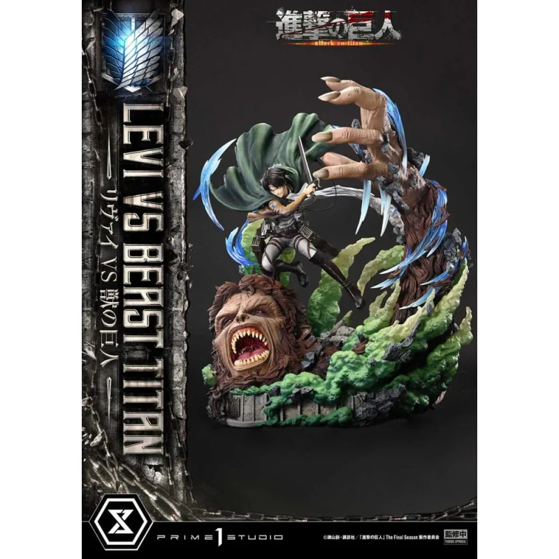 Attack on Titan - Ultimate Premium Masterline Series 1/4 Levi Versus Beast Titan 73 cm