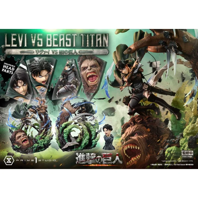 Attack on Titan - Ultimate Premium Masterline Series 1/4 Levi Versus Beast Titan Bonus Version 73 cm Statuen