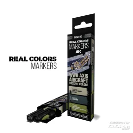 WWII AXIS AIRCRAFT COCKPIT COLORS - SET 3 REAL COLORS MARKERS Modellbau-Farbe 