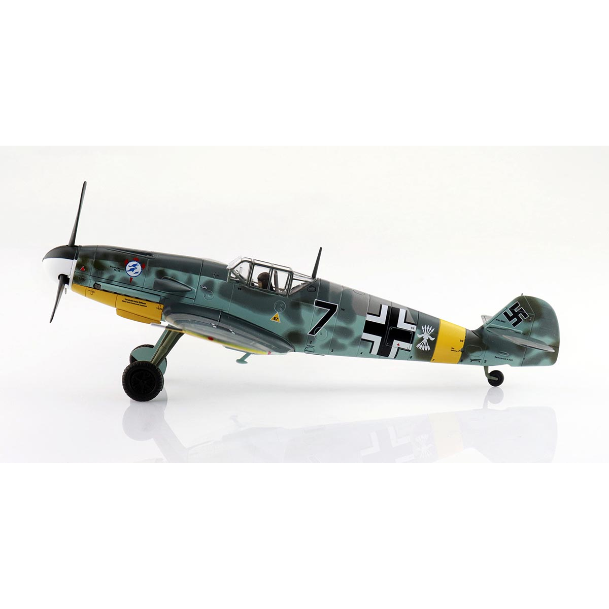 Messerschmitt BF 109F-2 'Cabo Mecanico Zaro' Schwarz 7. 2 Escuadrilla Azulm Russland 1942 Miniatur-Flugzeug