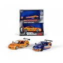 JADA 34254 TWIN PACK NISSAN SILVIA / TOYOTA SUPRA BI-COLOR FF 1/32 Miniatur 