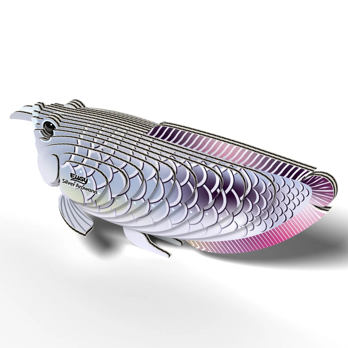 Eugy 3D-Modell: MEERESTIERE / SILBERNER AROWANA 12,5 x 5,6 x 5 cm, Karton, verpackt, 6+