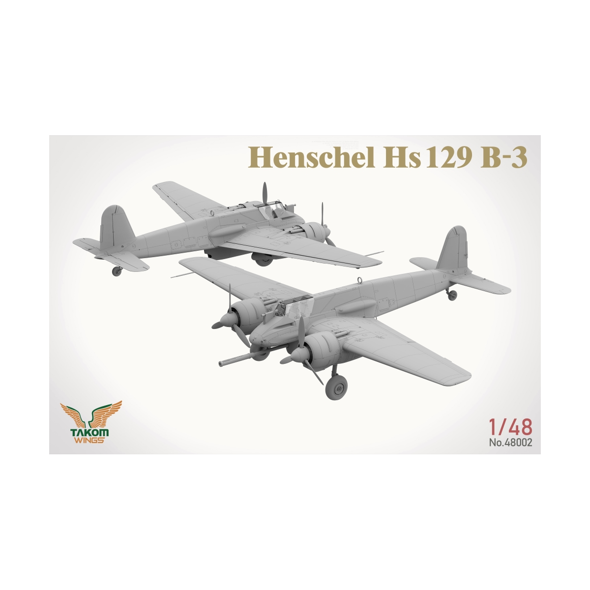 TAKOM MODEL: 1/48; Henschel Hs 129 B-3 w/INTERIOR + BONUS (CLEAR PARTS) Militärfahrzeuge