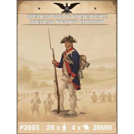 AMERICAN WAR OF INDEPENDENCE AMERICAN INFANTRY COMMAND 28mm figurine Figuren 