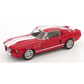 FORD MUSTANG SHELBY GT500 ELEANOR 1967 RED/WHITE Miniatur 