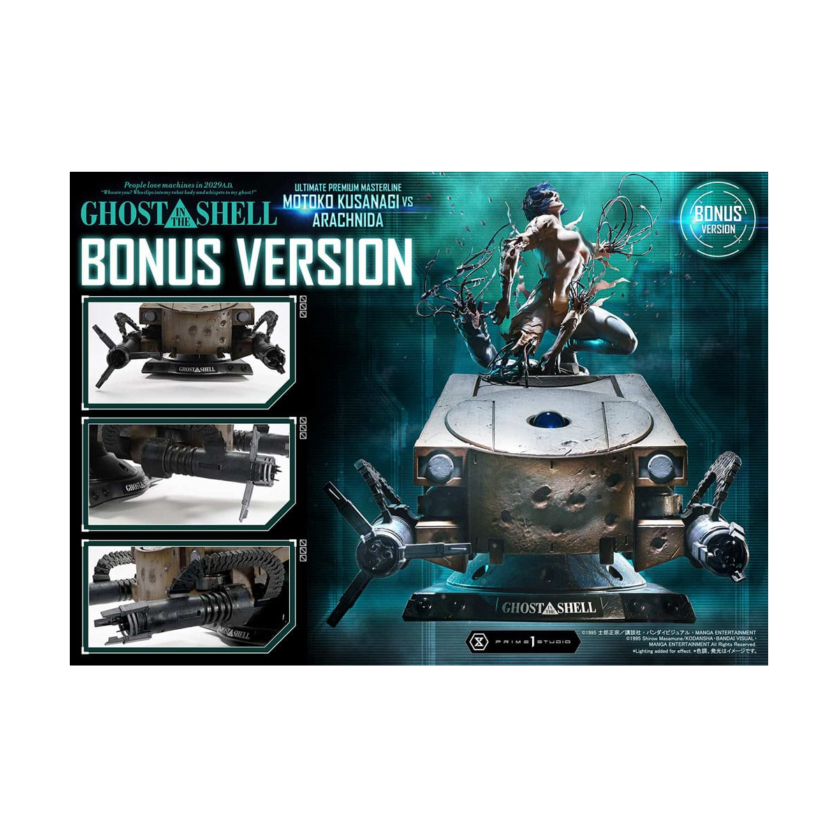 Ghost in the Shell Ultimate Premium Masterline Series 1/4 Action Figure Motoko Kusanagi vs Arachnida Bonus Version 68 cm Statuen