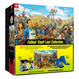 Fallout Vault Loot Collection Gift Set (Puzzle, Socks, Figure, and Keychain) 