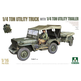 ¼-ton utility truck w. ¼-t. utility trailer Willys Jeep MB (1:16) Modellbausatz 